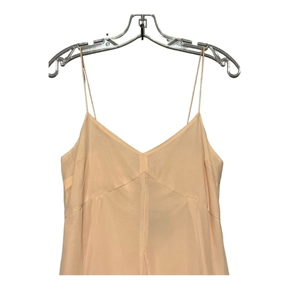 ASOS Open Back A-Line Gown Elegant Peach Chiffon Sleeveless V-Neck Maxi Dress 6 - Picture 10 of 10